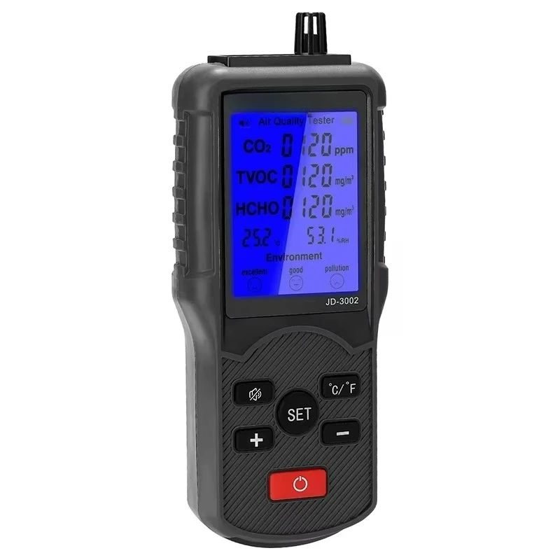 

Air Quality Tester CO2 TVOC Meter Thermometer Humidity Measurement CO2 Monitor Lithium Battery with LCD Screen