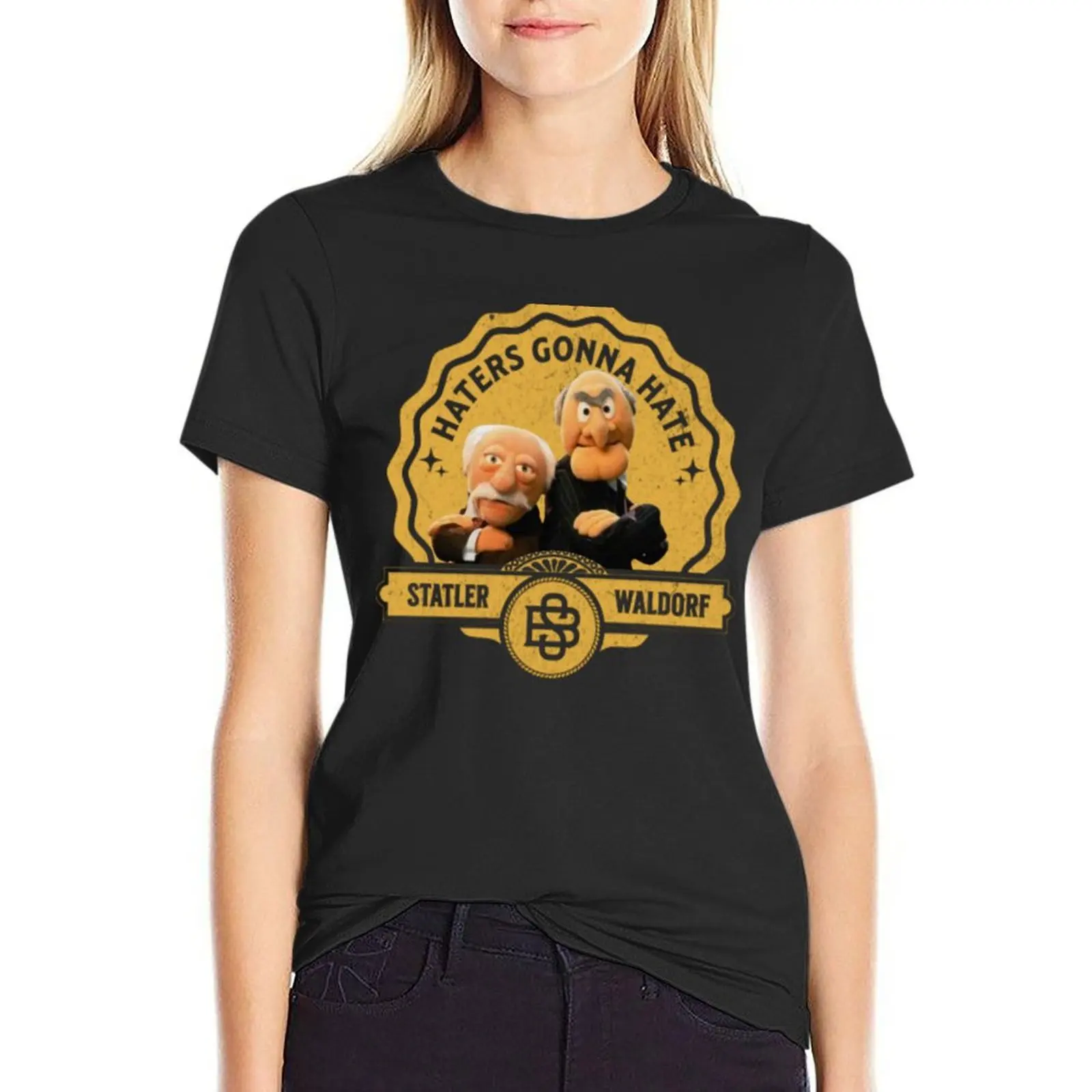 Statler and Waldorf T-Shirt summer tops cute clothes graphics plus size t shirts for Women loose fit