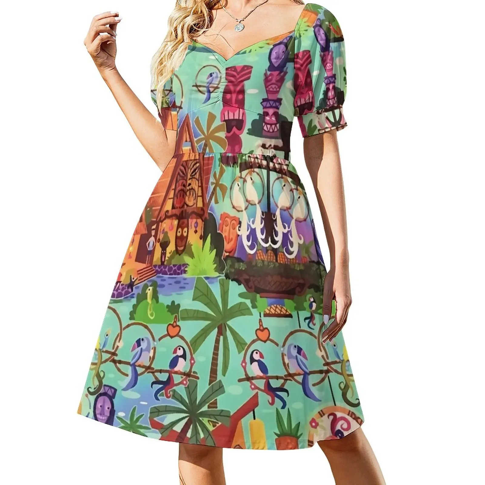 

The ORIGINAL Enchanted Tiki Room Collage - Sleeveless Dress sexy dress for women Party dresses for women Women's skirt