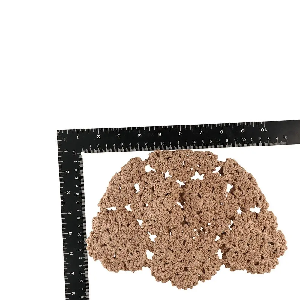 

Casual Ethnic Style Crochet Bucket Hat Basin Hat Panama Cap Hollow Flower Knitted Hat Korean Handmade Beanies Autumn