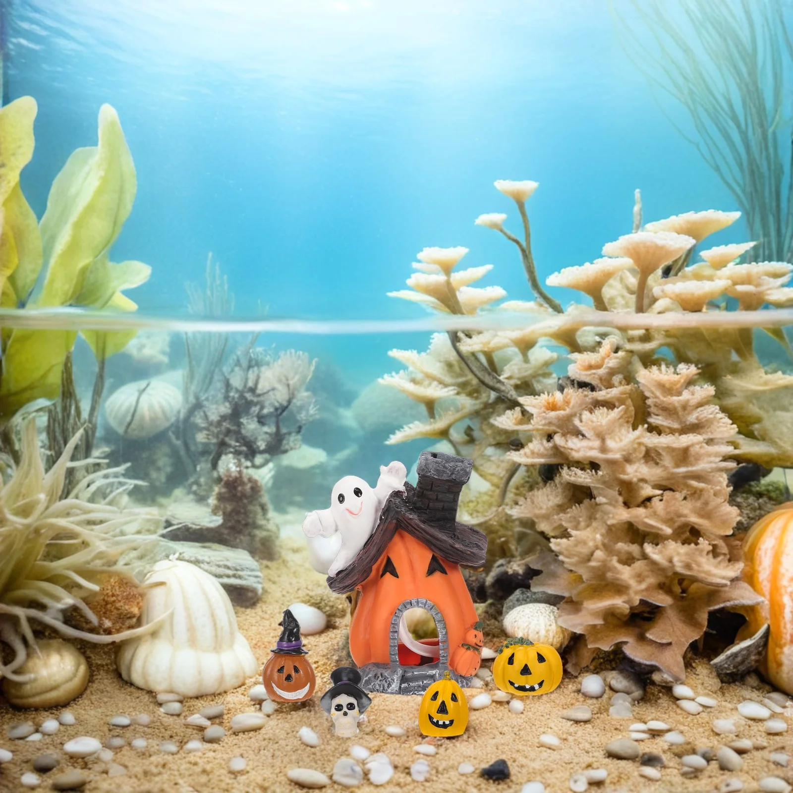 

5Pcs Fish Tank Halloween Pumpkin Decoration Mini Pumpkin Resin Aquarium Ornament Eco Friendly Durable Perfect Party