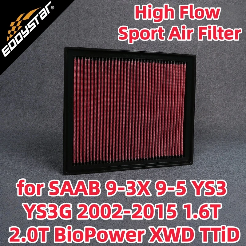 

Спортивный воздушный фильтр с высоким расходом для SAAB 9-3X 9-5 YS3 YS3G 2002-2015 1.6T 2.0T BioPower XWD TTiD Моющиеся гоночные впускные фильтры