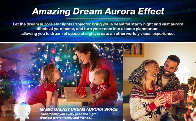 Aurora Star Projector Lamp 2024 Galaxy Starry Sky Atmosphere Light Northern Lights USB Rechargeable Small Nightlight Speaker