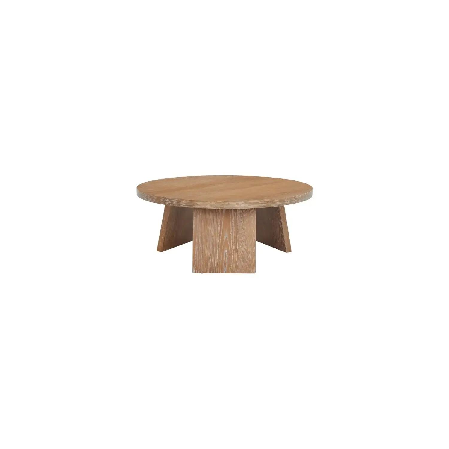

Couture Collection Mid-Century Modern Rustic Oak Round Coffee Table
