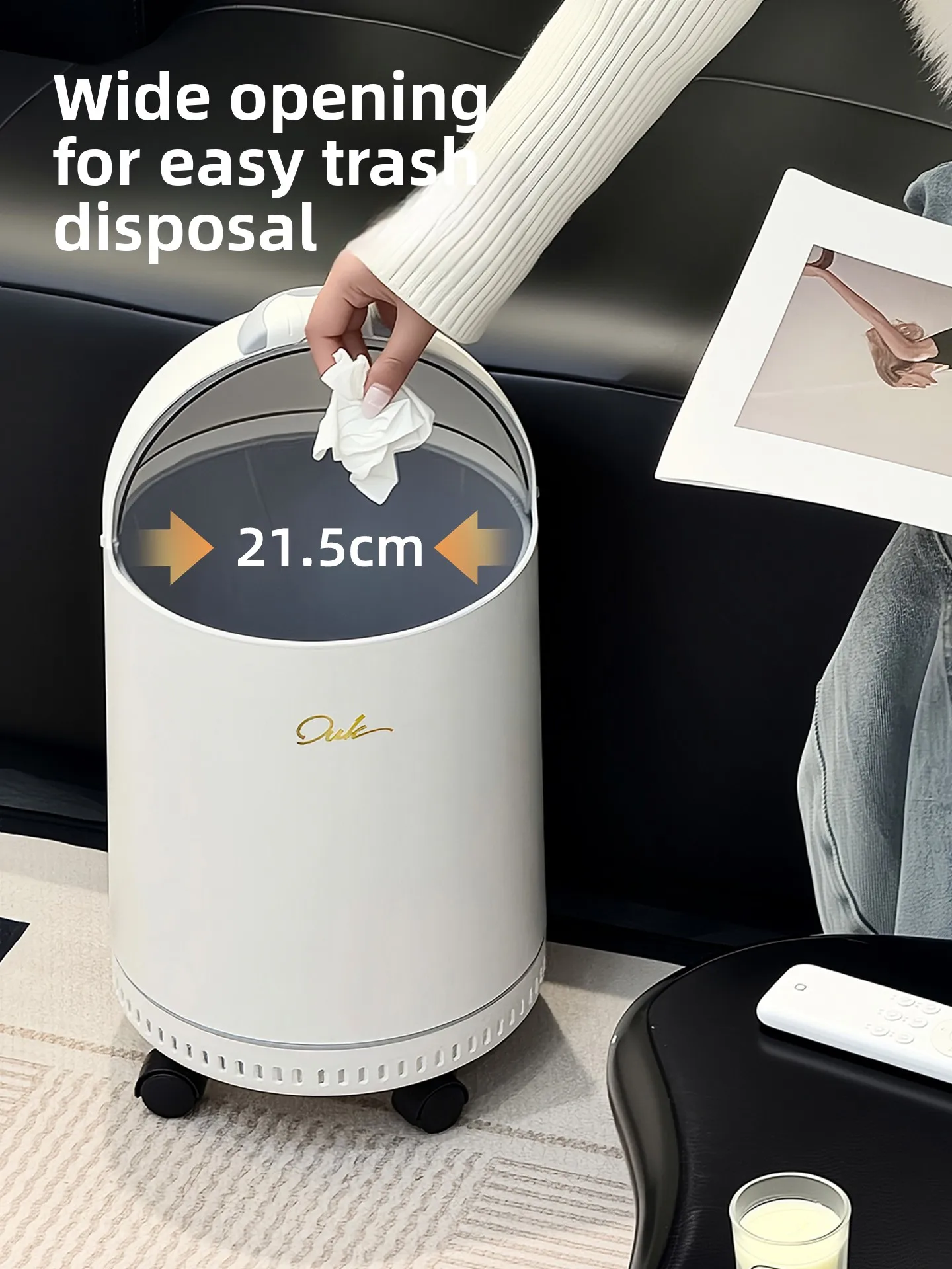 

Мусорное ведро большой емкости 2026: Новая модель, люкс, мобильное, для кухни, спальни, гостиной, с высоким эстетическим качеством