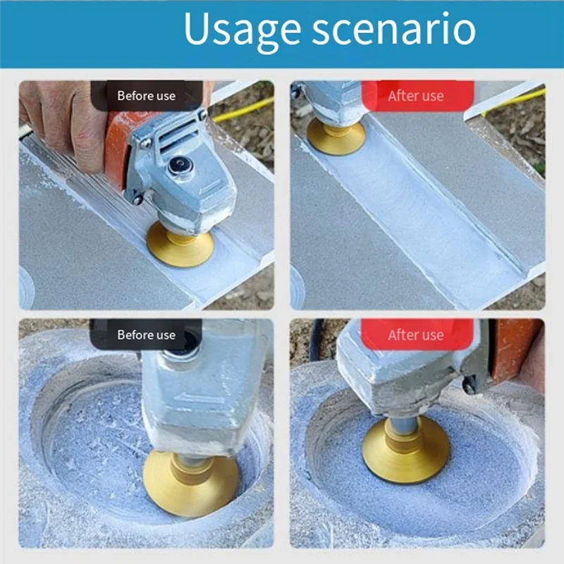 A44F-2PCS M10 브레이즈드 평면 연마 헤드 연마석 대리석 석영 자갈 연마