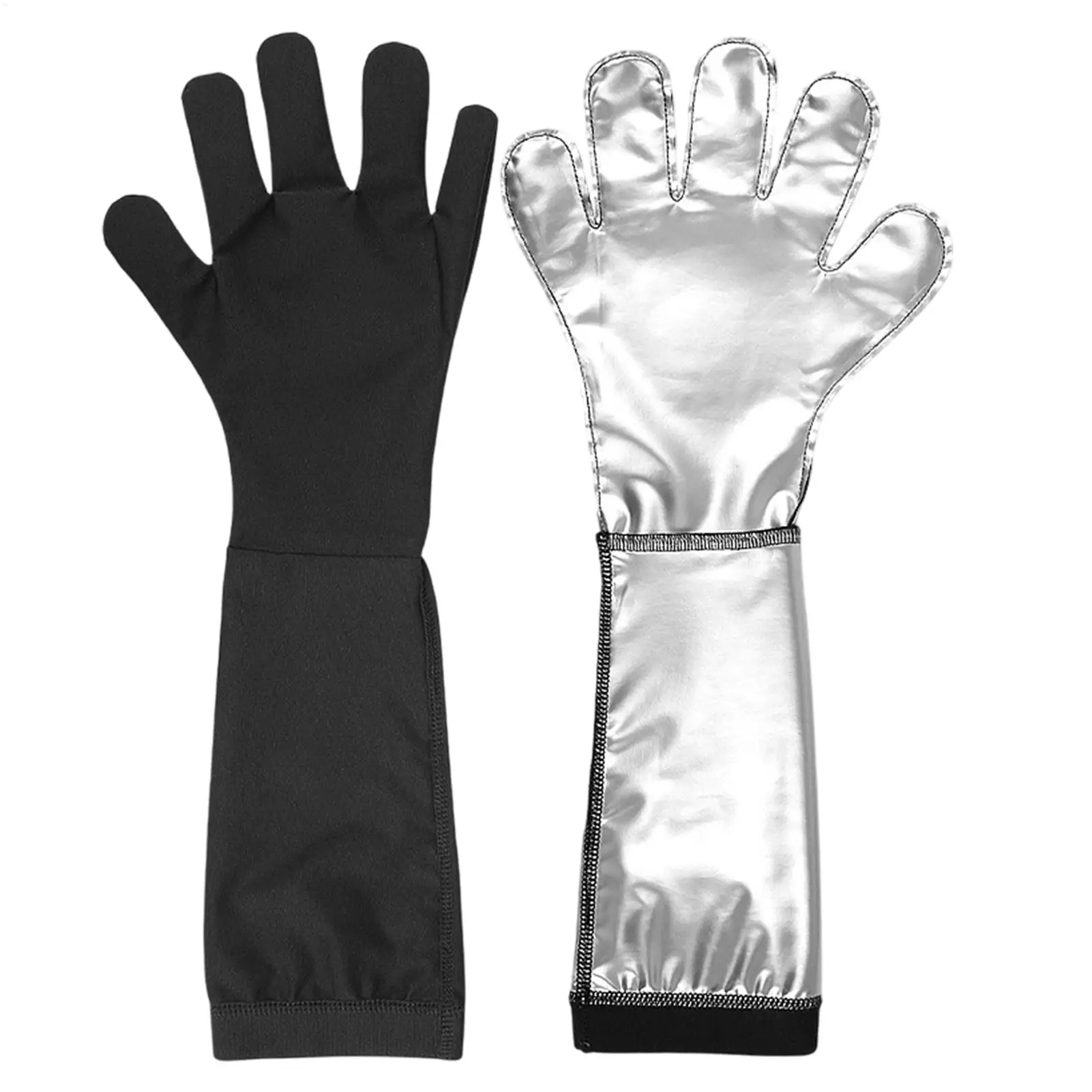 Long Coated Sauna Sweat Gloves, Elbow Length High Elasticity Palm Training Gloves, Reusable Soft Hand Masque Mittens