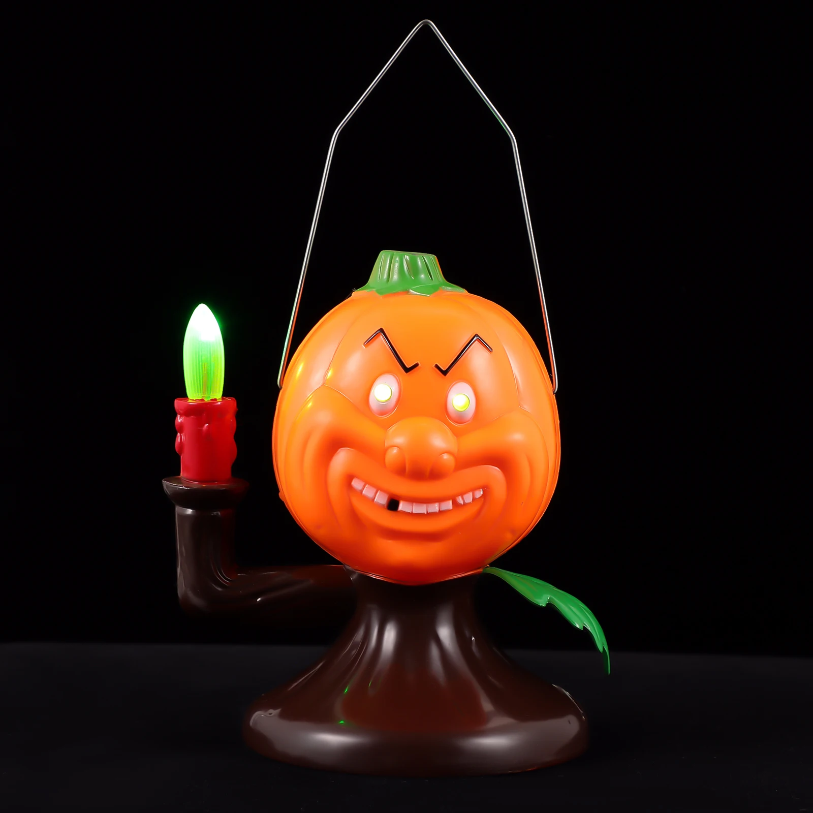

Glowing Pumpkin Lamp Plastic LED Light Scary Sound Decor Halloween Party Home Office Coffee Shop School Mall Event Display