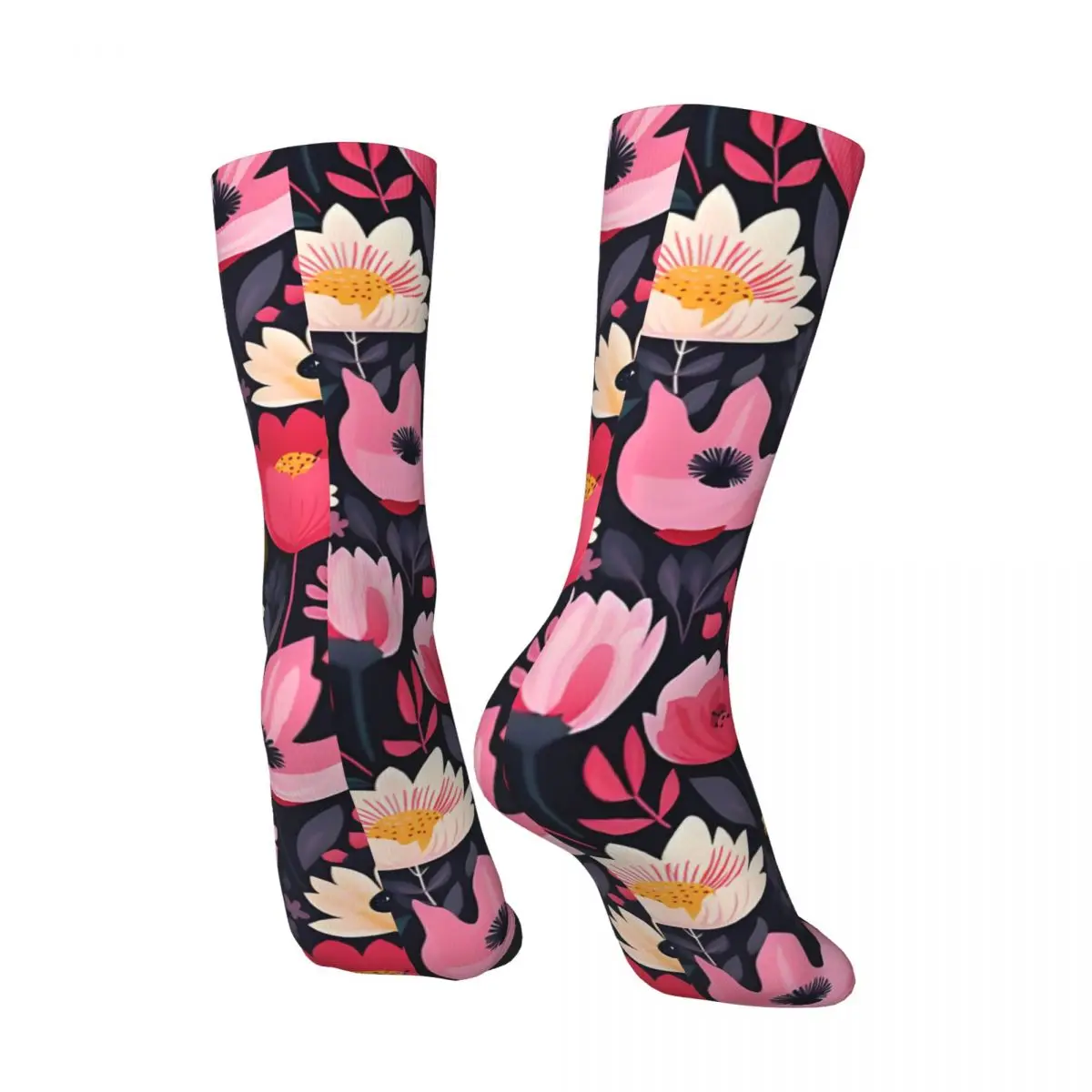 Colorful Flowers Peonies, Orchids, Daisy, Tulip And More Sock for Men Flower Power Quality Pattern Printed Boys Crew Sock fugees