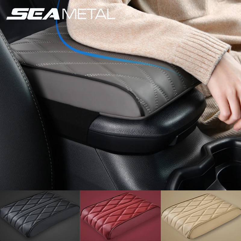 SEAMETAL 5cm Thickened Car Armrest Box Pad Memory Cotton Soft Cushion Central Arm Rest Pad Interior Elbow Support Protector Mat