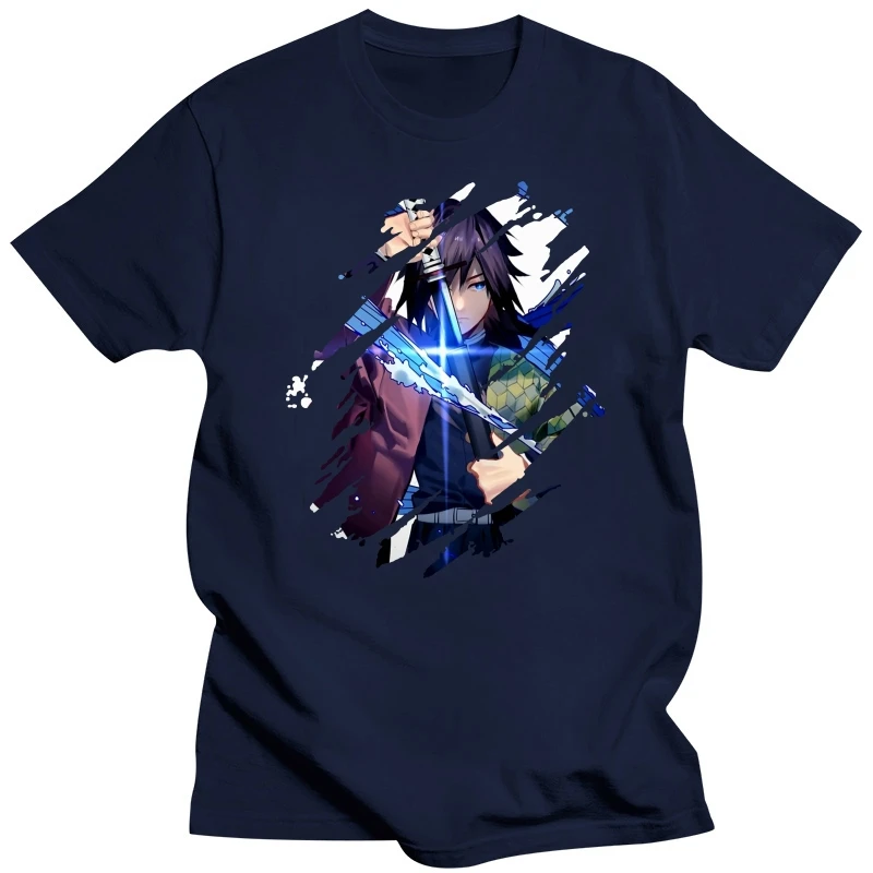 Anime Demon Slayer Tomioka Giyuu T Shirt Summer Clothing Creativity Cotton Tshirt Fashion T-Shirt Casual Tops Streetwear