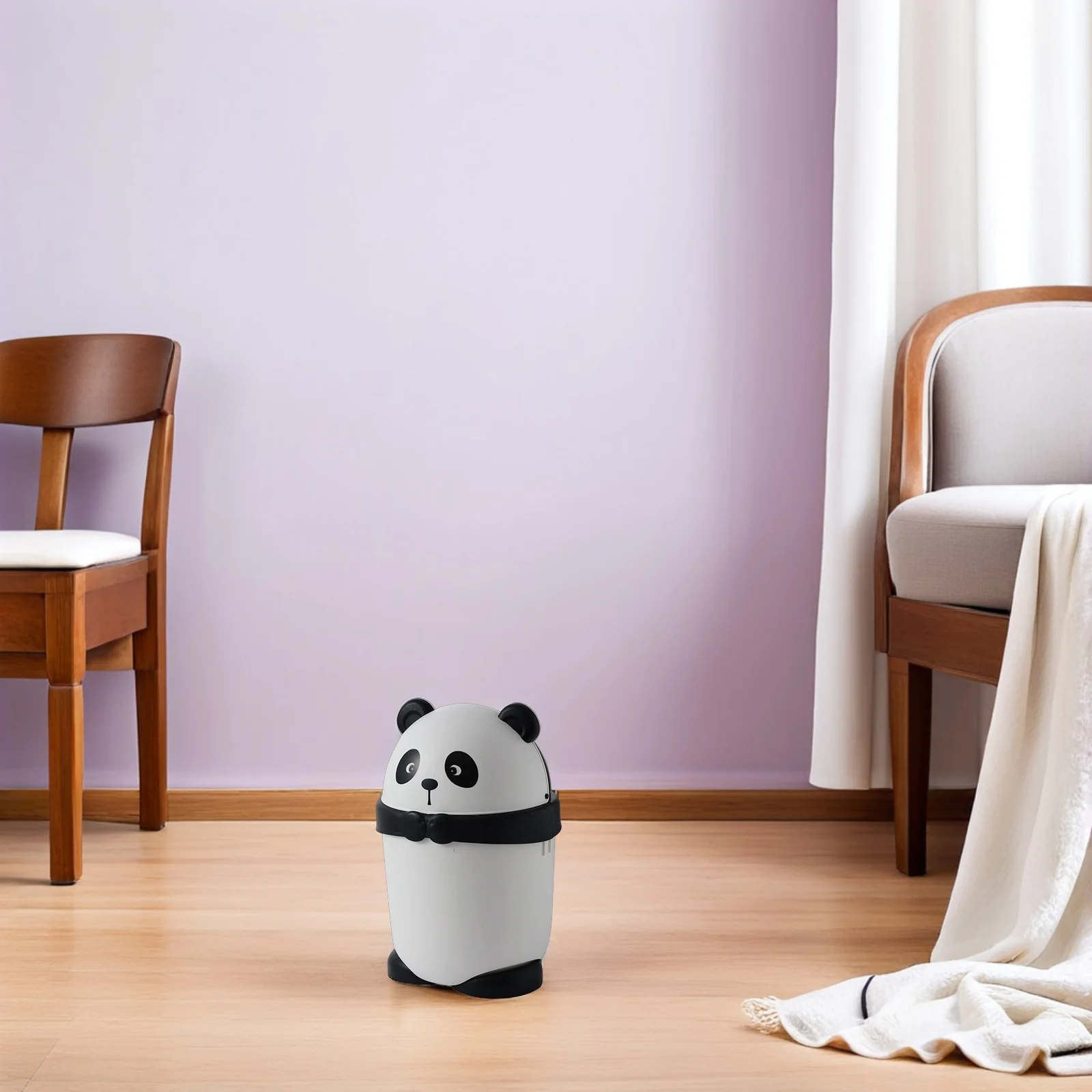

2Pcs Cartoon Panda Trash Can Sturdy PP Material Mini Garbage Bin for Room Living Room Office Decorative Bin