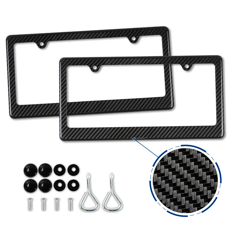 

Держатель рамки номерного знака автомобиля, универсальный стандартный размер США, углеродное волокно, 16*32 см, защитные детали рамки номерного знака