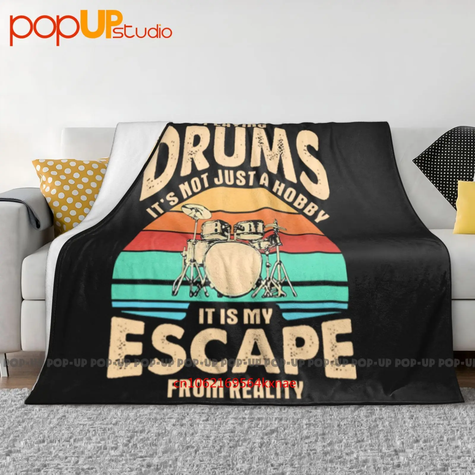 Playing Drums It S Not Just A Hobby Is My Escape From Reality Vintage Retro Blanket Quilt Winter Sofa Cover Bed Covers