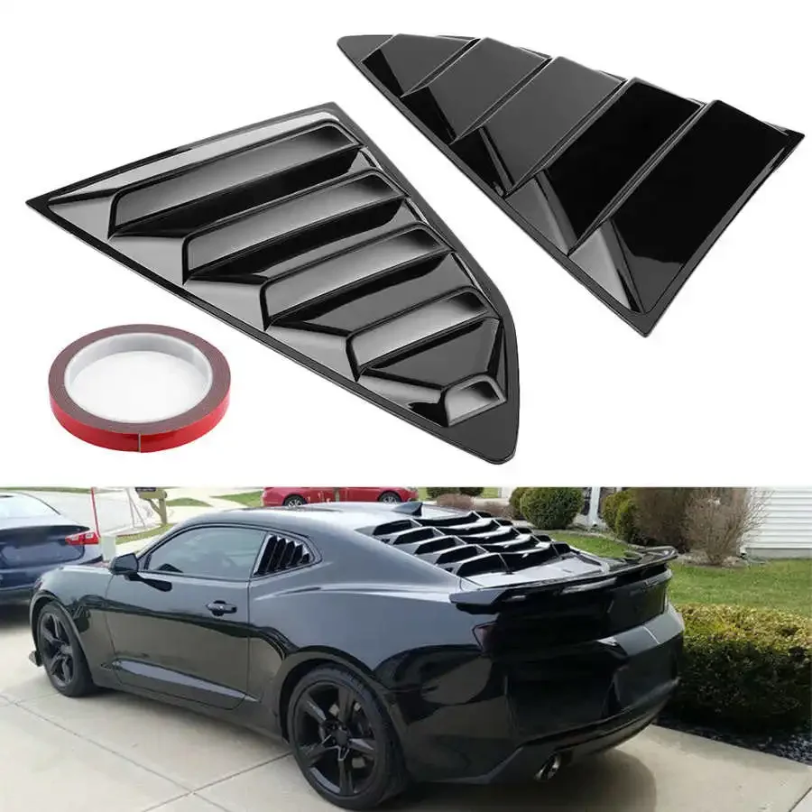 

1 Pair Glossy Black Car Window Louvers Side Vent Scoop Cover Trim for Chevrolet Chevy Camaro 2016 2017 2018 2019 2020