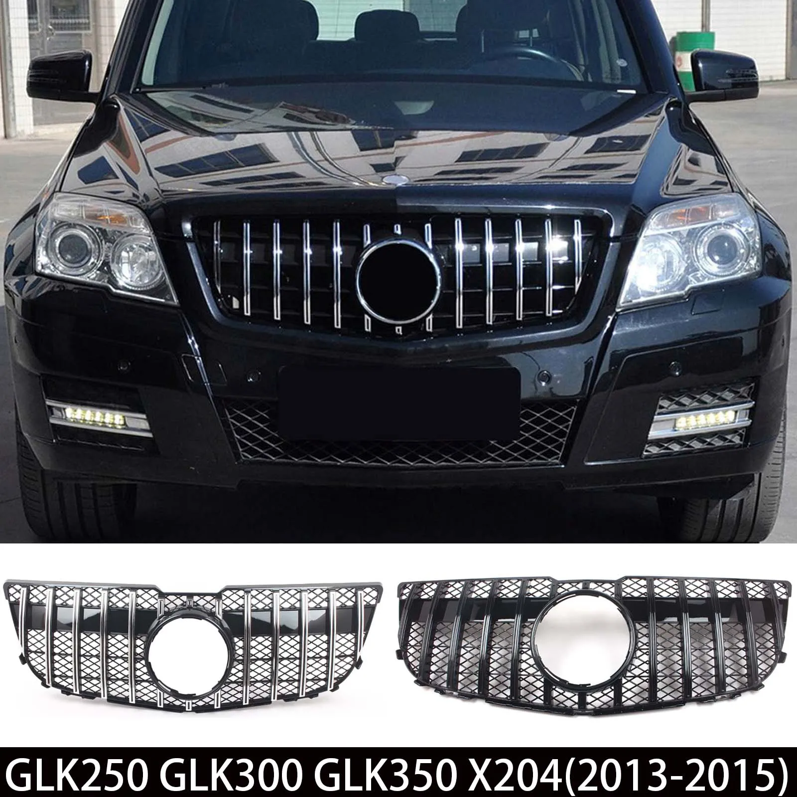 2013-2015 For Mercedes Benz X204 GLK-Class GLK250 GLK300 GLK350 Front Mesh Grille Auto Part Front Bumper GT Grill Car Accessorie