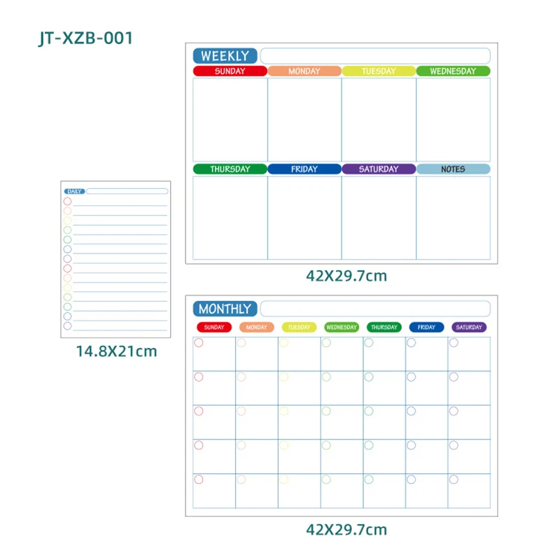 Magnetic Refrigerator Calendar Erasable Whiteboard Monthly Weekly Planner Dry Erase Message Board Sticker School Equipment