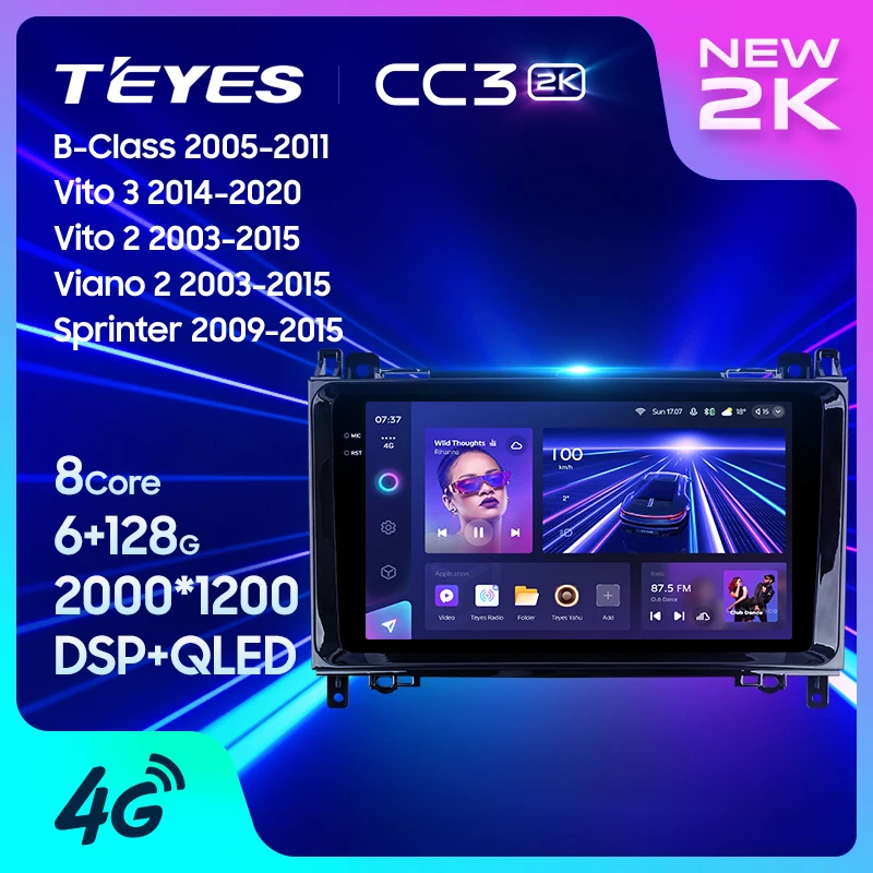 TEYES CC3 2K For Mercedes-Benz B-Class T245 2005 - 2011 Vito 3 W447 2014 - 2020 Vito 2 Viano 2 W639 2003 - 2015 Sprinter 2009 - 2015 Car Radio Multimedia Video Player Navigation stereo Android 10 No 2din 2 din dvd