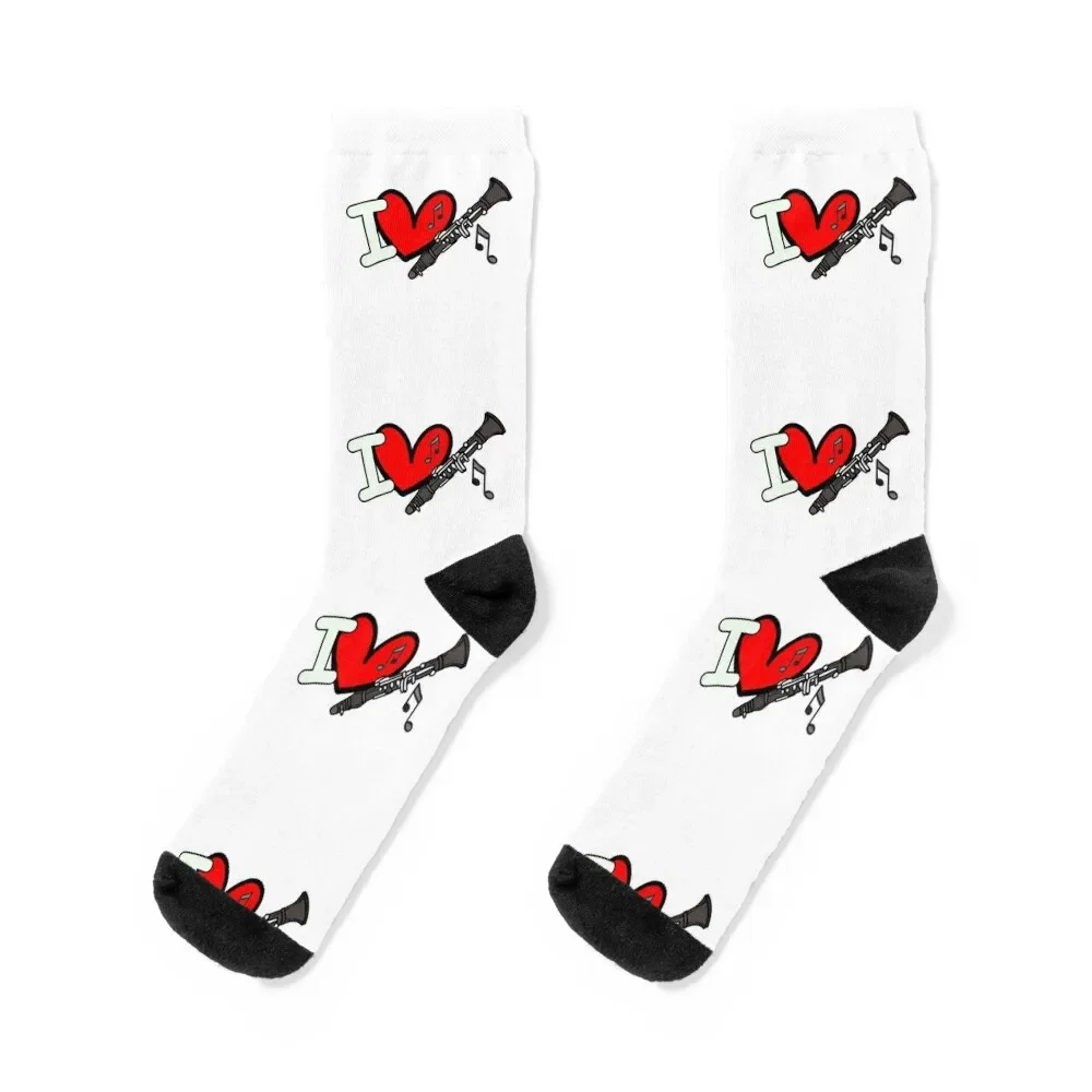 

I love clarinet Socks Hiking boots Christmas fashionable Socks For Man Women's