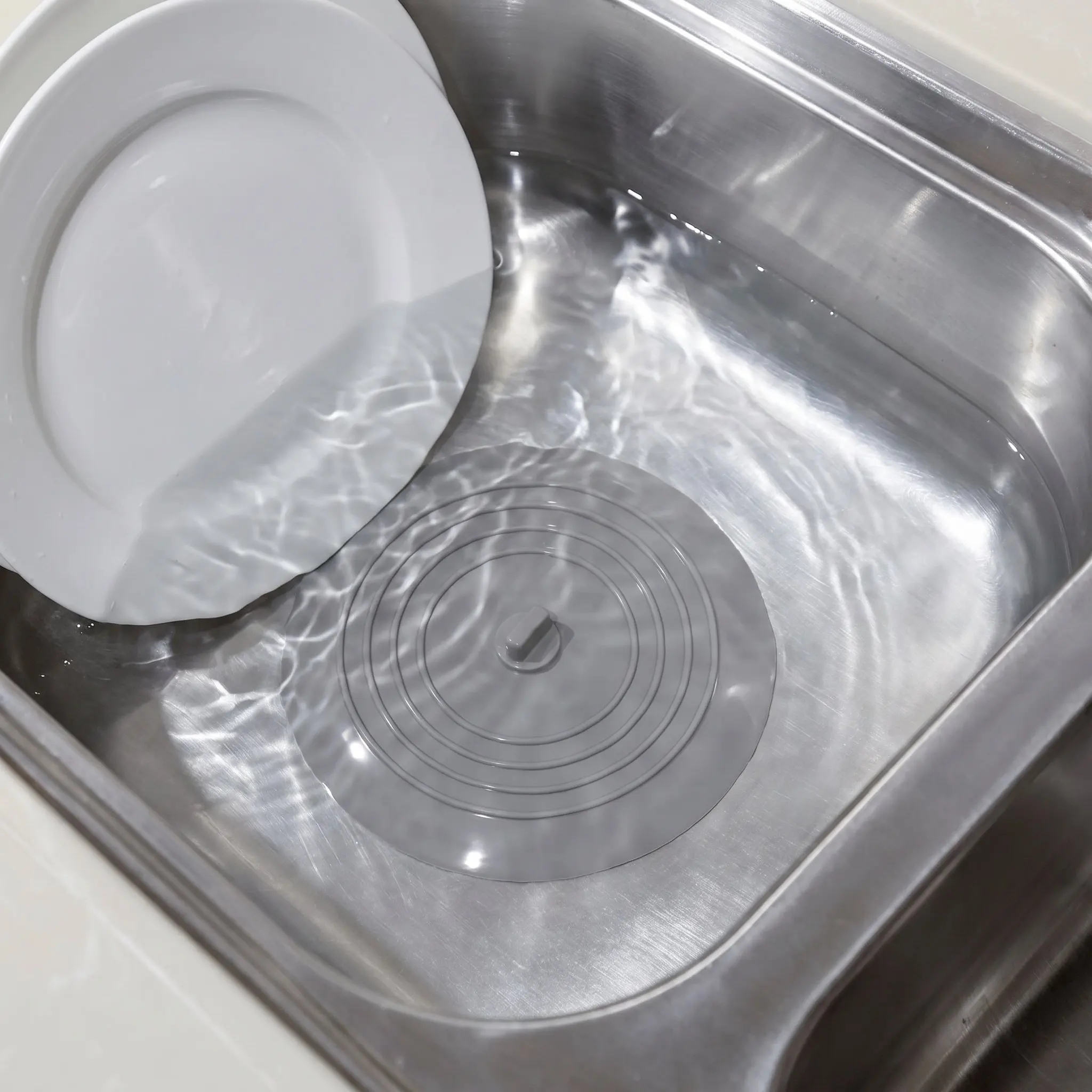 2Pcs Large Round Silicone Sink Plug Flat Drain Stopper Flexible Leak Proof Bathroom Tub Stopper Reusable Cover