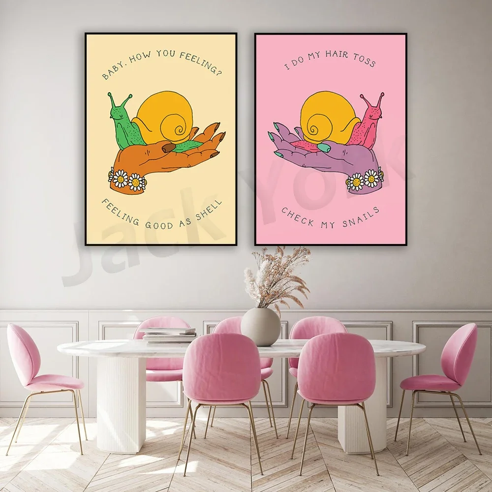 Check My Snails / Good As Shell Prints - مجموعة فنية جدارية على شكل حلزون