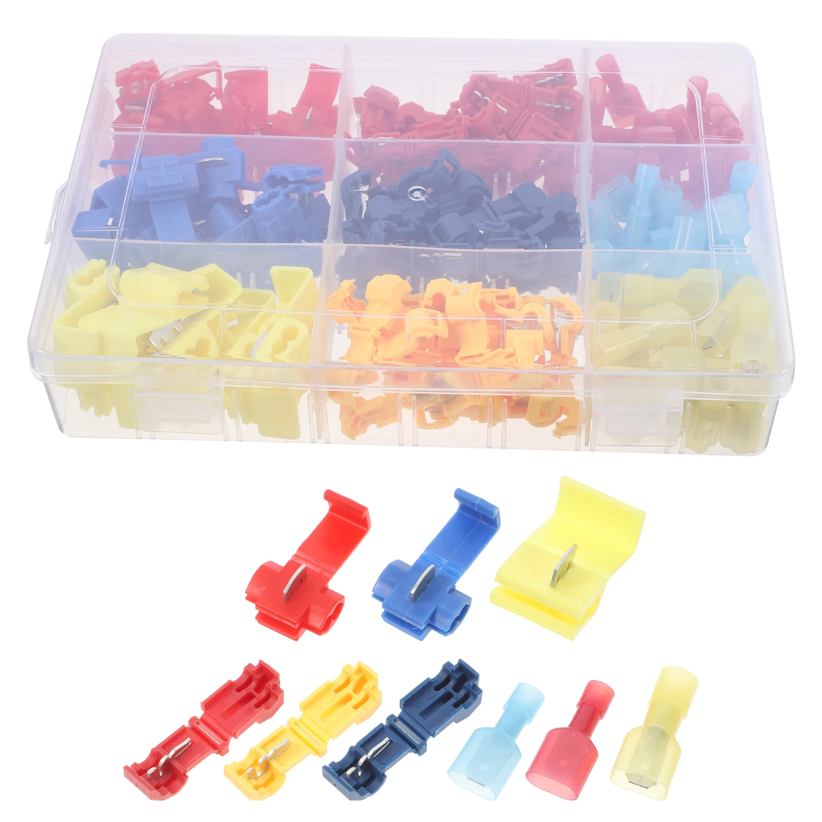 

160Pcs T Tap Wire Connectors Kit Self-Stripping Insulated Splice Terminals Quick Disconnect Electrical Connectors for Automotive