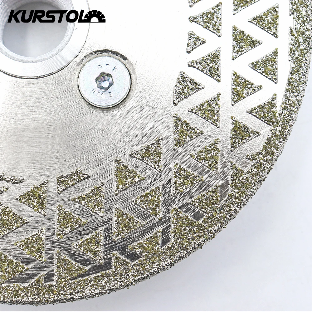 Imagem -03 - Kurstol-galvanizado Diamante Corte Moagem Disco Diamante Serra Lâminas Granito Mármore Seco Corte Roda 105 mm 115 mm 125 mm 1pc