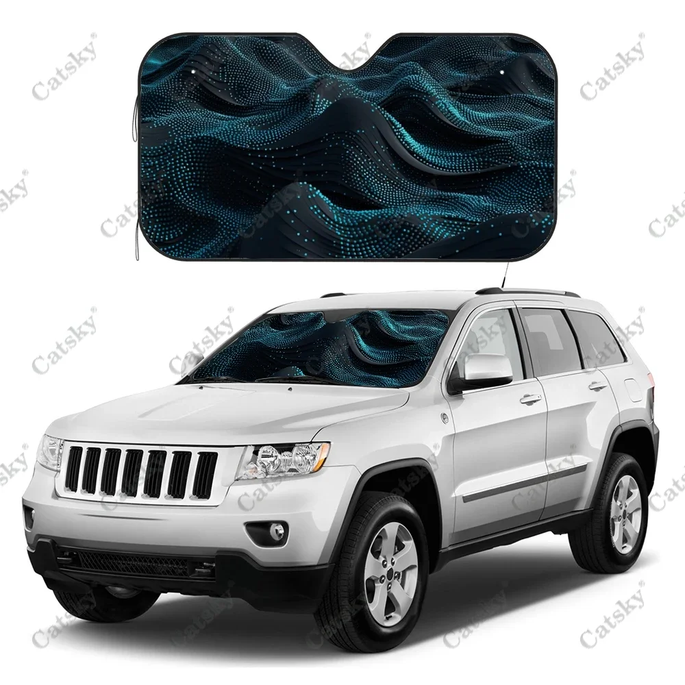 

Abstract Data Flow Car Windshield Sunshade, Auto Acccessories Front Windshield Sun Shade Blocks Uv Rays Sun Visor Protector