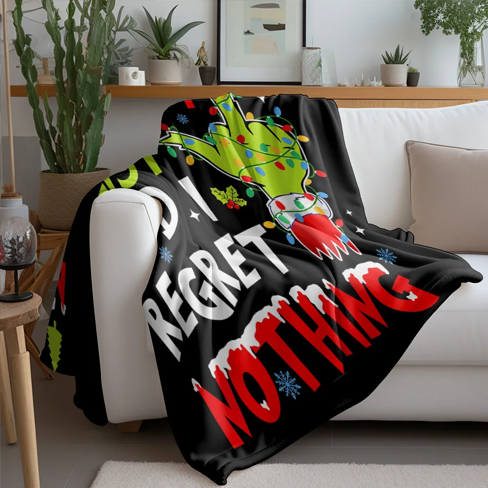 Naughty List Christmas Fleece Blanket, Funny Slogan with Light-Up Gesture, Humorous Gift for Rebel Holiday Decor