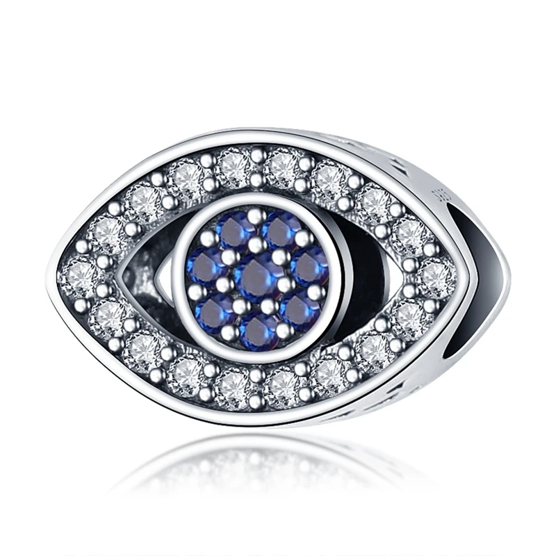 Mini cuentas colgantes para pulsera Pandora, Plata de Ley 925, Ojos de demonio azul, ojo que todo lo ve, Original, regalo de joyería