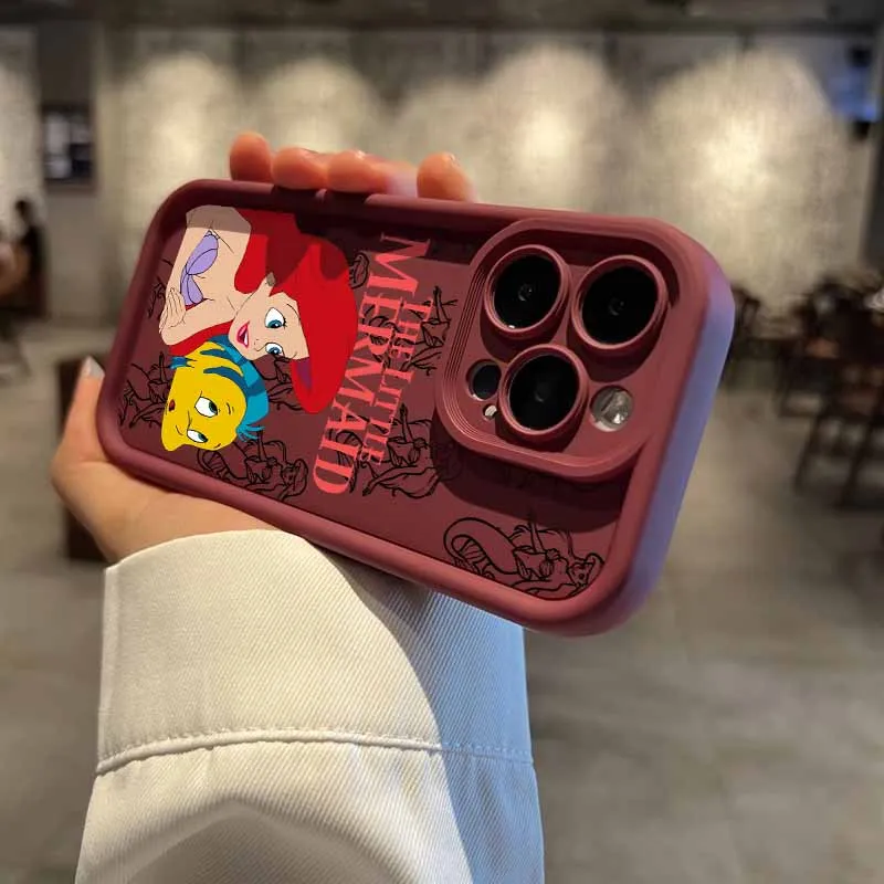 ليتل ميرميد ديزني لسامسونج غالاكسي S25 S24 S23 S22 S21 S20 زائد الترا FE لايت العين سلم جراب هاتف