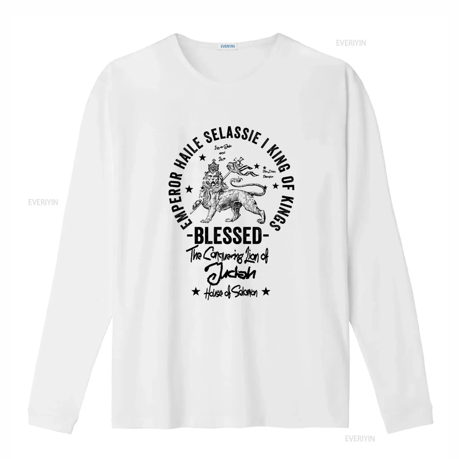 Reggae T Shirt Emperor Haile Selassie I King of Kings Lion Print Blessed Conquering Judah Design Jamaican Rasta Style vintage