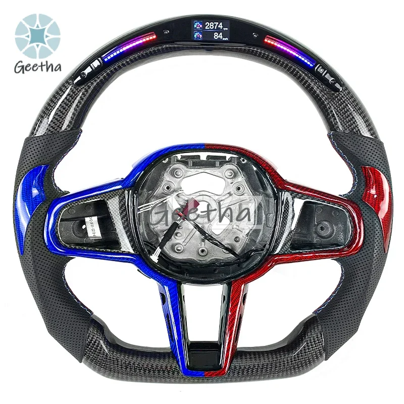 

Для BMW G22 G42 G29 G20 M340i 2018 G21 G23 G26 2020 2021 2022 2023 2024: Обновленный руль из углеродного волокна и кожи, автозапчасти