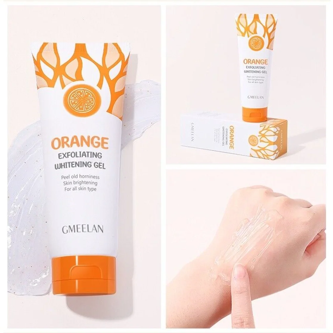 50gx2 Gmeelan Orange Extract Gel Exfoliating Body Scrub Facial Acne Look Bright