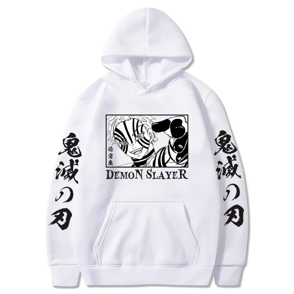 2024 Japanese Anime Demon Slayer Rengoku Akaza Twelve Kizuki Komaji Manga Hoodies Harajuku Cartoon Pullover Oversized Sweatshirt