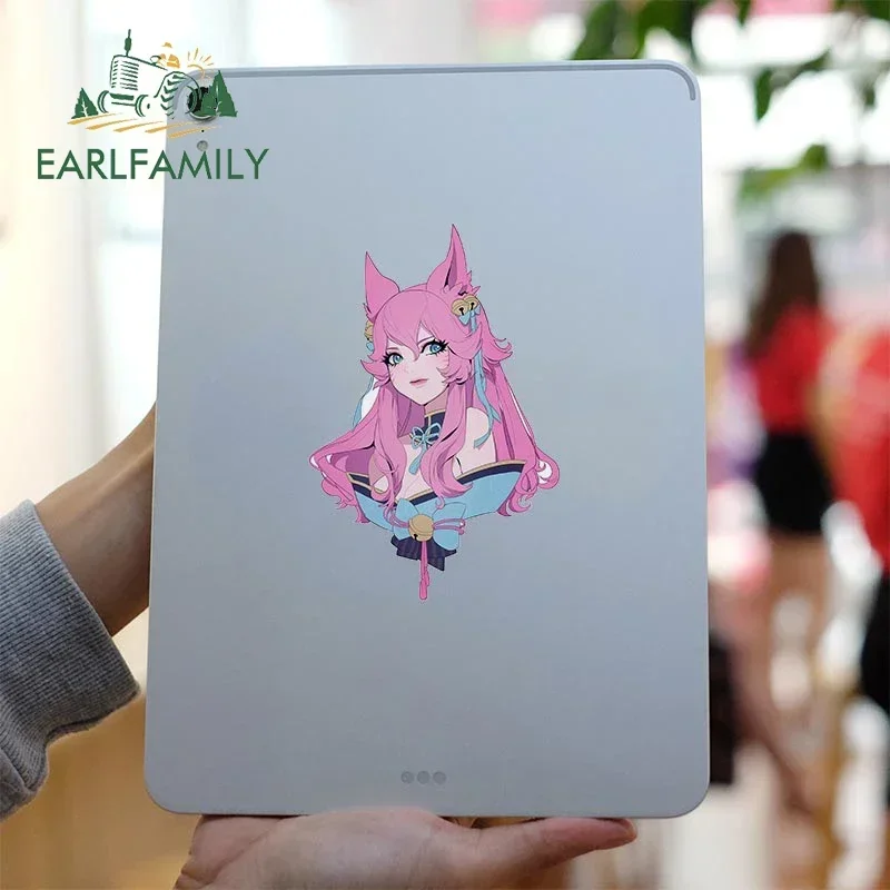 EARLFAMILY 13cm x 8.7cm for League of Legends Ahri Car Stickers Occlusion Scratch Simple Decals Waterproof Windshield Decor