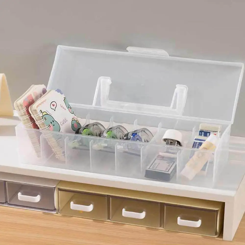 Dustproof Data Cable Storage Box Data Line Storage Plastic Desktop Organizer Transparent Flip Cover Cable Container Mouse Line