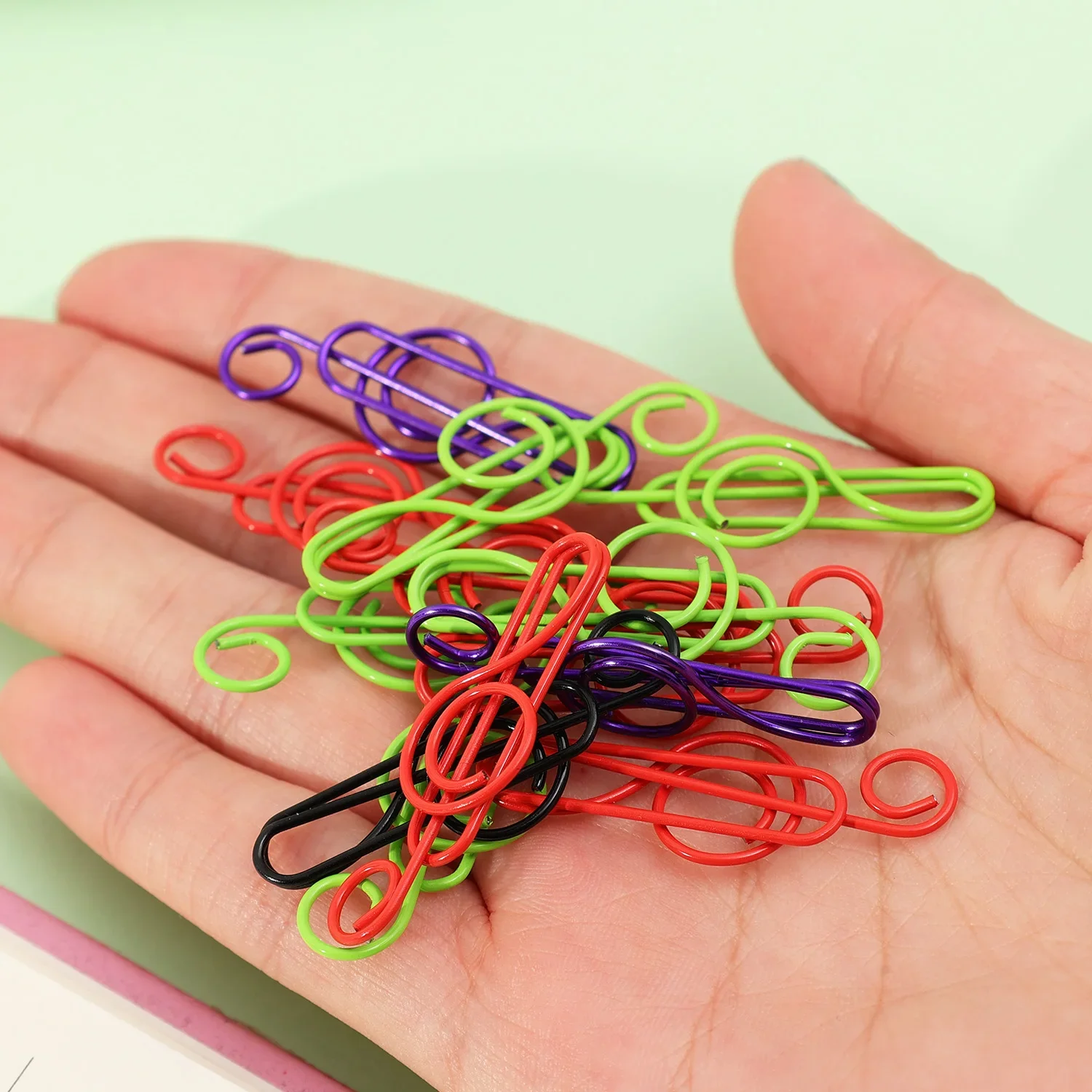 Metal Memo Note Paper Clips Creative Colored Music Bookmark Clip Paperclips For Photo Magazine Books Paper Marking Clamps