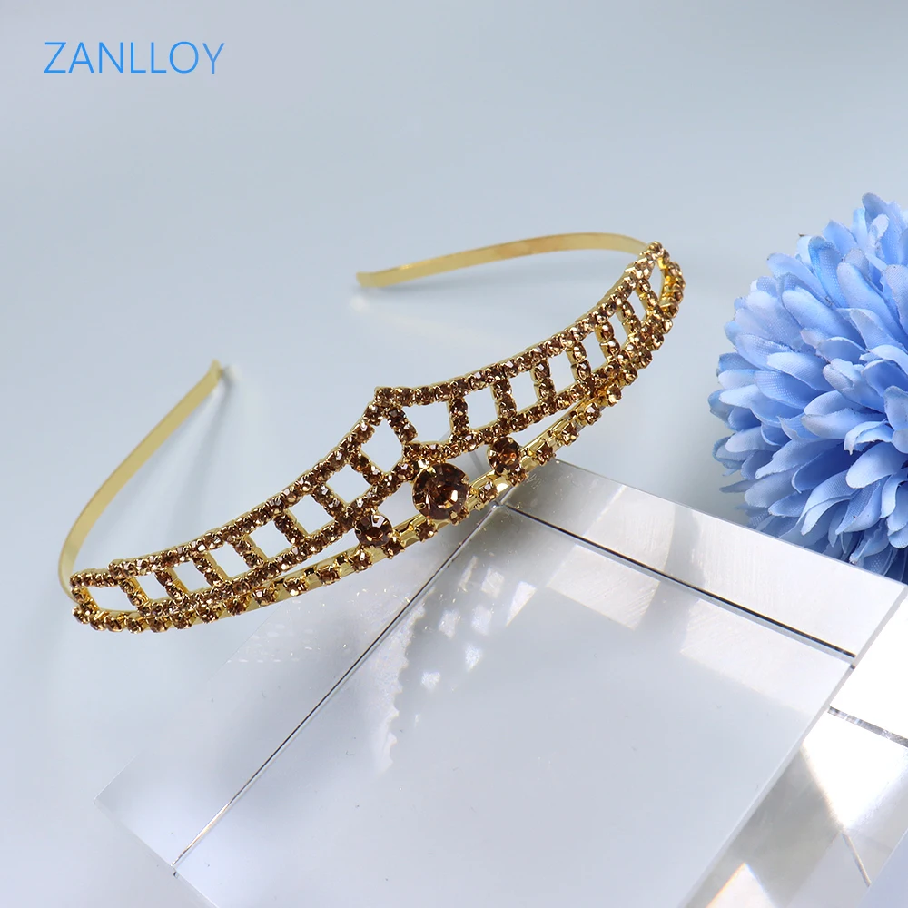 ZANLLOY Luxury Shiny Crystal Style Bridal Crown Suitable For Ladies Party Prom Tiara And Princess Birthday Party Hair Accessorie