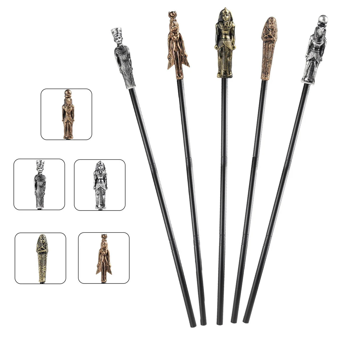 Funny Egyptian Pharaoh Plastic Scepter Props Cosplay Sphinx Dress Up Egyptian Goddess Scepter Props L115cm