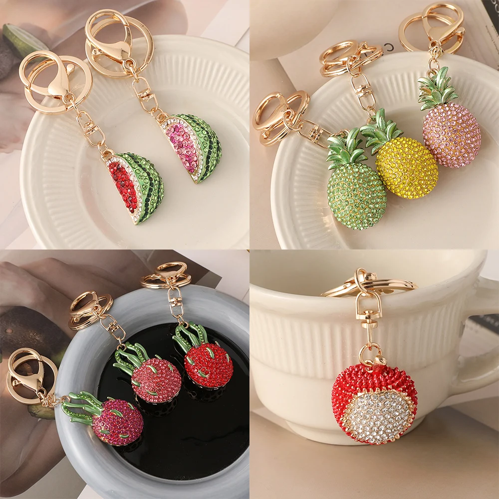 Seria owoców Ananas Litchi Smoczy owoc Arbuz Mangostan Brelok do kluczy Torba damska Wisiorek Pamiątkowy prezent