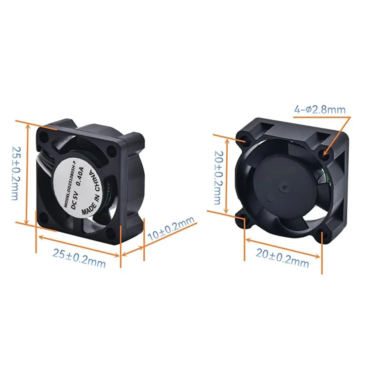 Creativity Lab P1P Hotend Cooling Fan 2510 25x25x10mm 5V 18000RPM Silent High Airflow Fan for 3D Printer Ceramic Heater