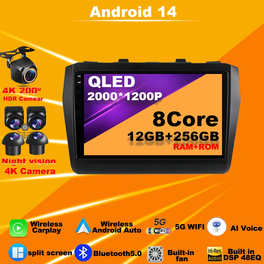 

Car Radio Android 14 For Suzuki Swift 2016 2017 2018 Multimedia Player Navigation GPS 4G WIFI Touch Screen wireless 2 din dvd