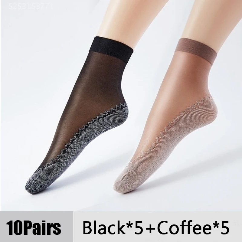 1/10 Pairs Frauen Socken Weiche Socken Frau Sommer Ultradünne Atmungsaktive Socke Lässig Leichte Weibliche Transparente Boot Socken – Detail 4
