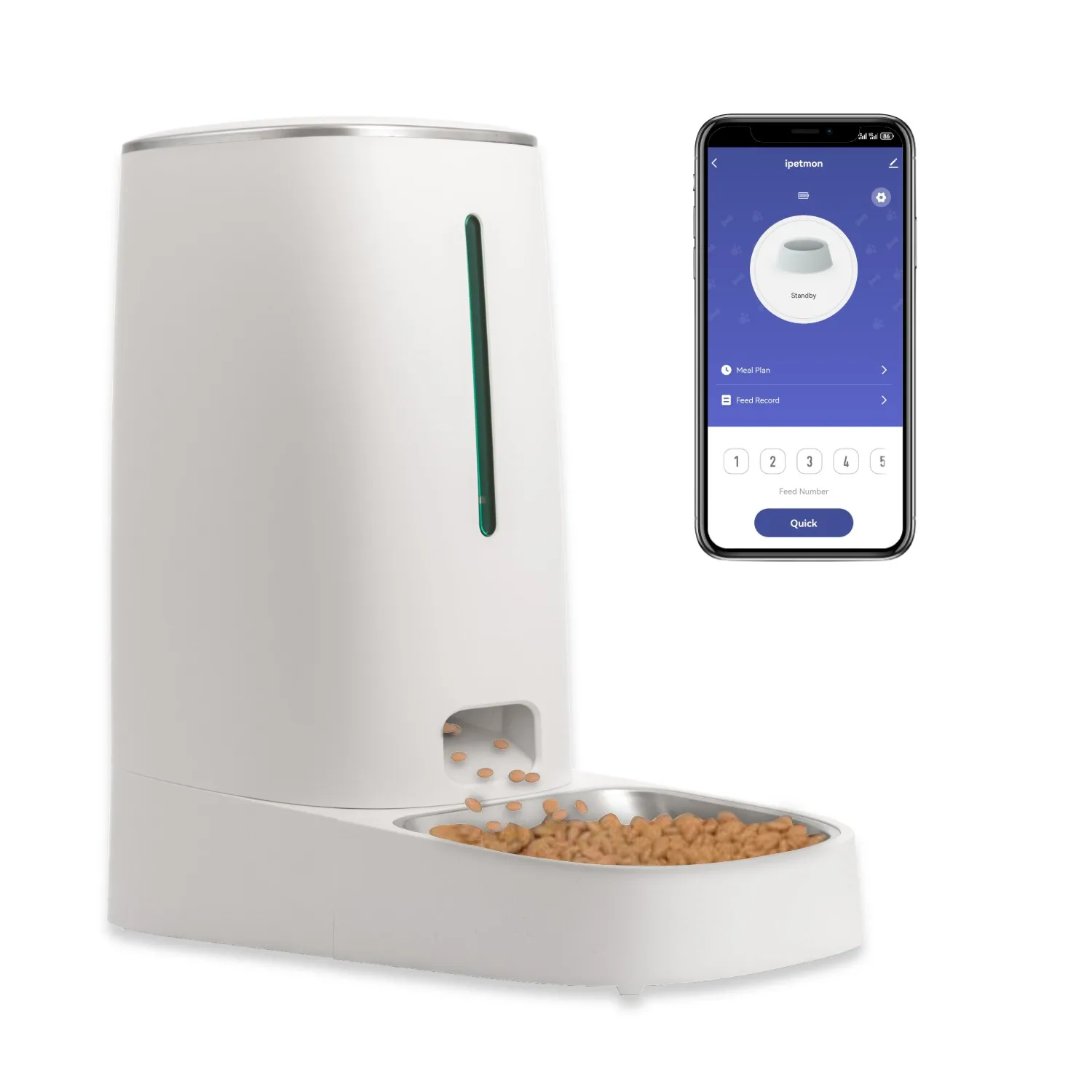 tuya（安全防护） Automatischer 4-Liter-Futterspender für 1/2 Katzen, automatischer Futterspender für WiFi-Smart-Feeder für Katzen und Hunde, zeitgesteuerter Tierfutterspender mit APP-Steuerung 4