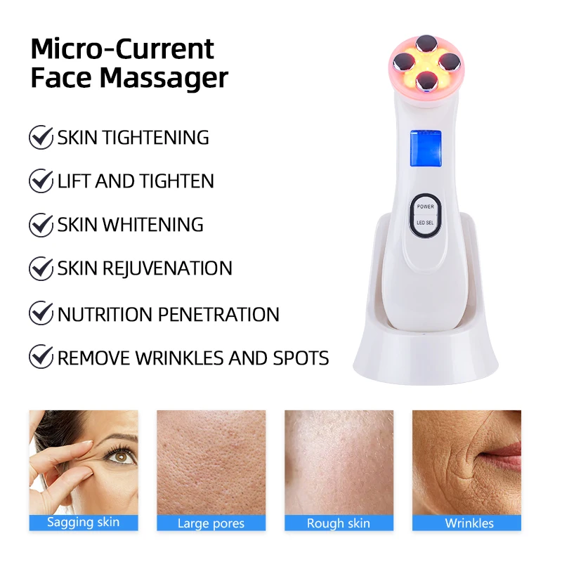 Micro-corrente massageador facial aperto da pele levantar e apertar clareamento da pele rejuvenescimento nutrição penetração remover manchas