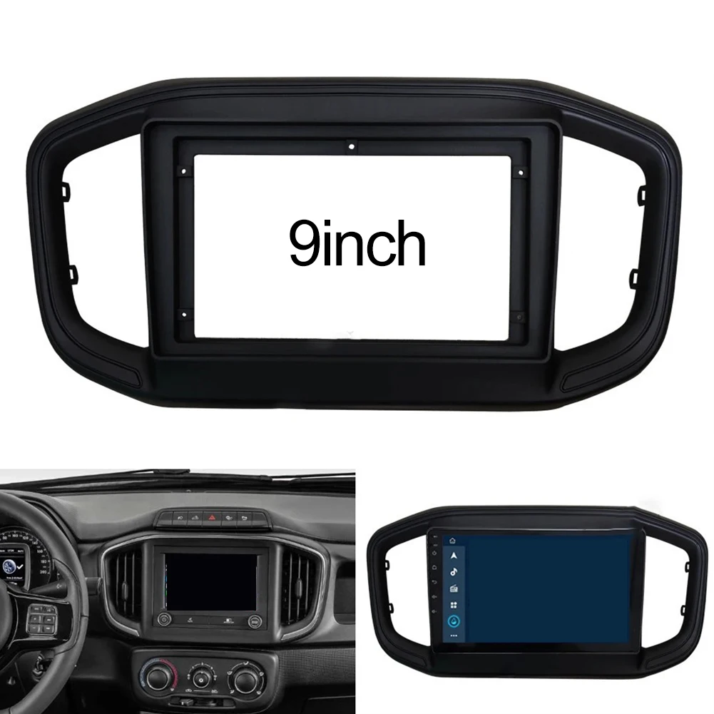9 Inch Car Radio Frame -Stereo Install Panel Bezel Trim For Fiat -Strada 2020-2021 ABS Anti-Scratch Interior Accessory