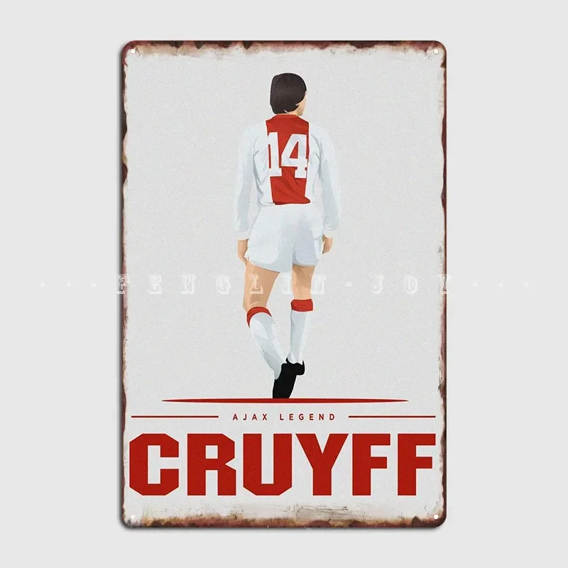 Johan Cruyff Metal Sign Mural Plates Club Home Retro Tin Sign Poster