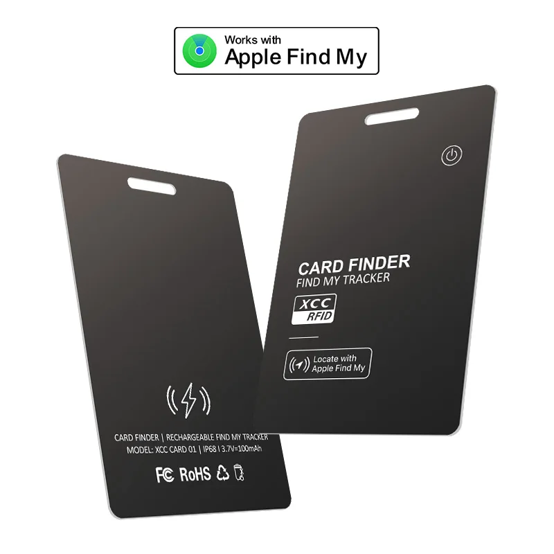 

HENNCER Wallet Tracking Card Ultra-thin GPS Location Smart Anti-loss Tag for iPhone Find My Bluetooth Device Wireless Charging