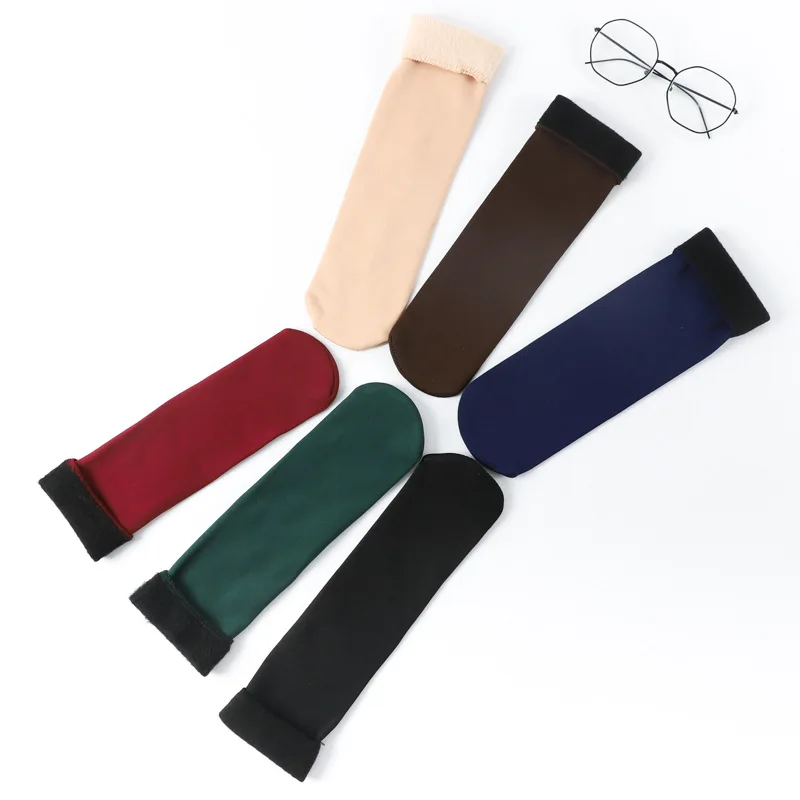 10 Paar Herbst-Winter-beiläufige, bequeme, dicke Schneesocken, modische, vielseitige, warme Röhrensocken, einfache Damensocken